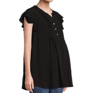 Time and Tru Maternity Women’s Woven Black Pintuck Shirt Size Medium 8-10 New!